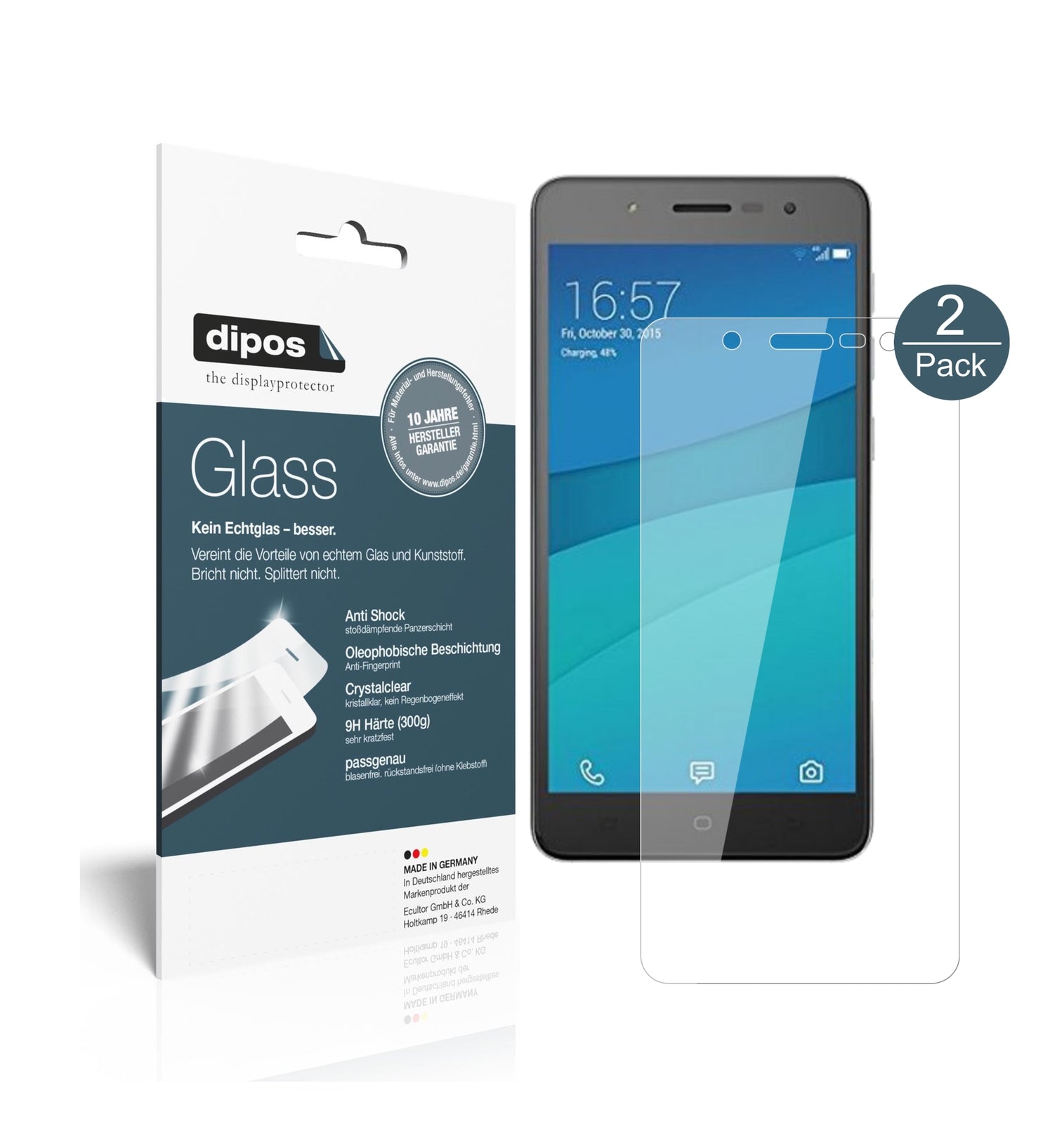 Klare Displayschutzfolie von dipos passend für Hisense L695, 9H kratzfest und blasenfrei montiert
