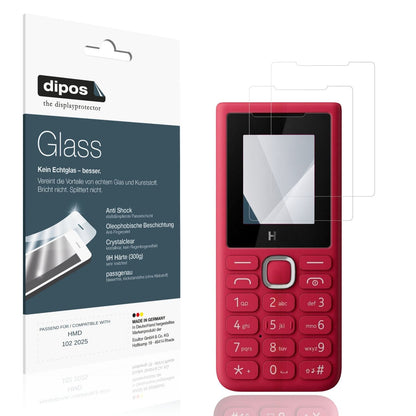 Klare Displayschutzfolie von dipos passend für HMD 102 2025, 9H kratzfest und blasenfrei montiert