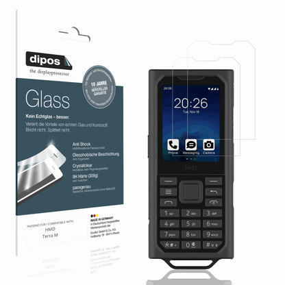 Klare Displayschutzfolie von dipos passend für HMD Terra M, 9H kratzfest und blasenfrei montiert