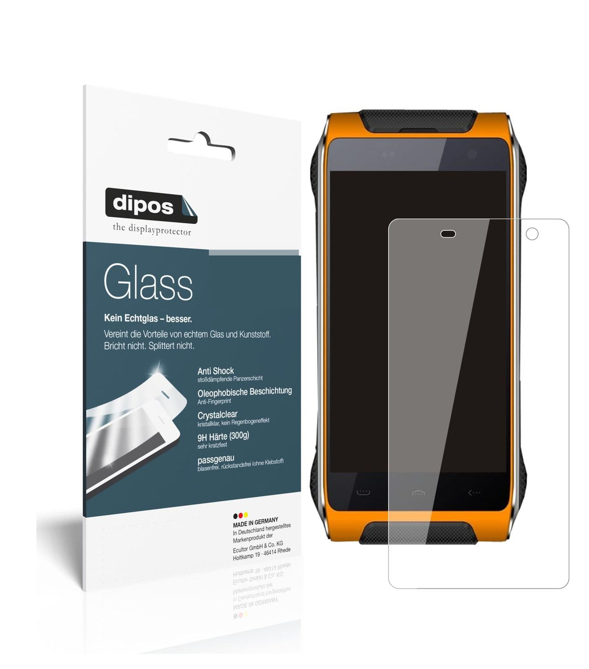 Klare Displayschutzfolie von dipos passend für Homtom HT20 Pro, 9H kratzfest und blasenfrei montiert