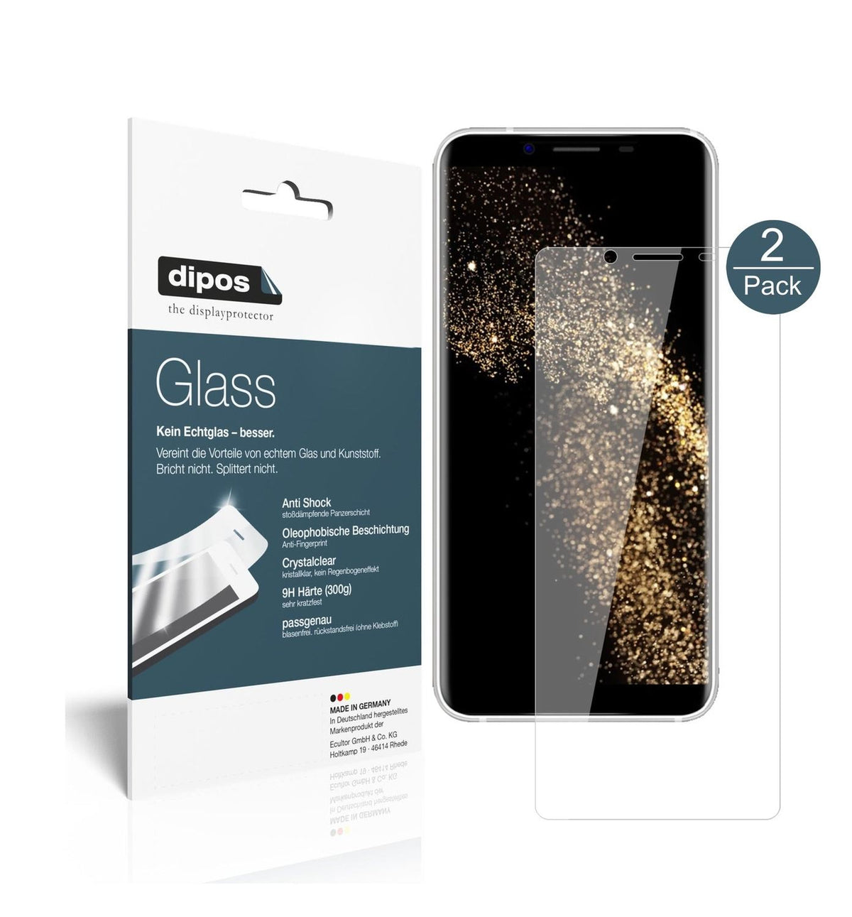 Klare Displayschutzfolie von dipos passend für HOMTOM S8, 9H kratzfest und blasenfrei montiert