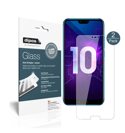 Klare Displayschutzfolie von dipos passend für Honor 10, 9H kratzfest und blasenfrei montiert