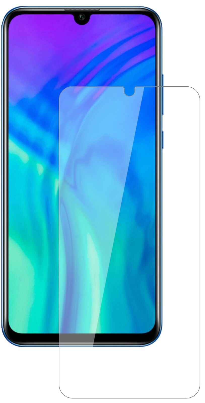 Klare Displayschutzfolie von dipos passend für Honor 20i, 9H kratzfest und blasenfrei montiert