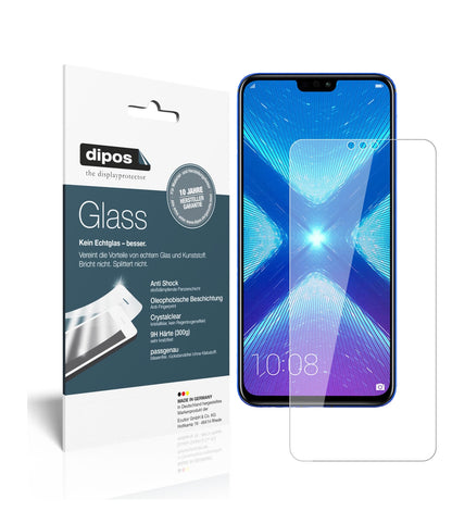 Klare Displayschutzfolie von dipos passend für Honor 8X, 9H kratzfest und blasenfrei montiert