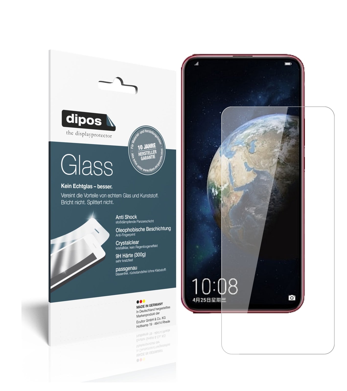 Klare Displayschutzfolie von dipos passend für Honor Magic 2, 9H kratzfest und blasenfrei montiert