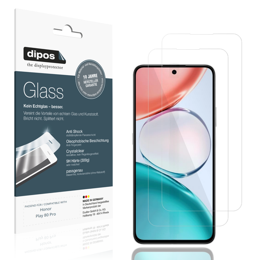 Klare Displayschutzfolie von dipos passend für Honor Play 80 Pro, 9H kratzfest und blasenfrei montiert