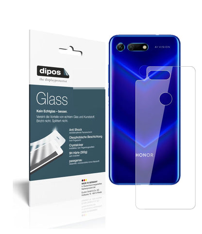 Klare Displayschutzfolie von dipos passend für Honor View 20 Rückseite, 9H kratzfest und blasenfrei montiert