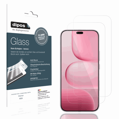 Klare Displayschutzfolie von dipos passend für Honor X80i, 9H kratzfest und blasenfrei montiert