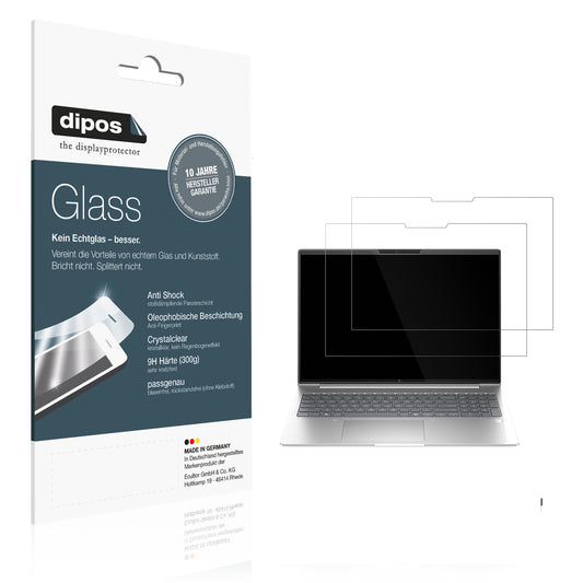 Klare Displayschutzfolie von dipos passend für HP Elitebook 655 G11 16 Zoll, 9H kratzfest und blasenfrei montiert
