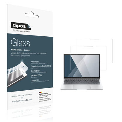 Klare Displayschutzfolie von dipos passend für HP EliteBook 8 G1a 13 Zoll, 9H kratzfest und blasenfrei montiert