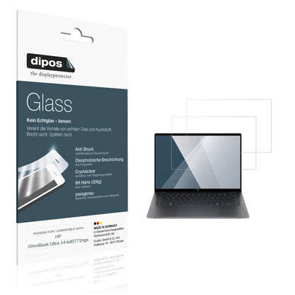 Klare Displayschutzfolie von dipos passend für HP OmniBook Ultra 14-kd0771ngx, 9H kratzfest und blasenfrei montiert