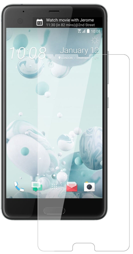 Klare Displayschutzfolie von dipos passend für HTC U Ultra, 9H kratzfest und blasenfrei montiert