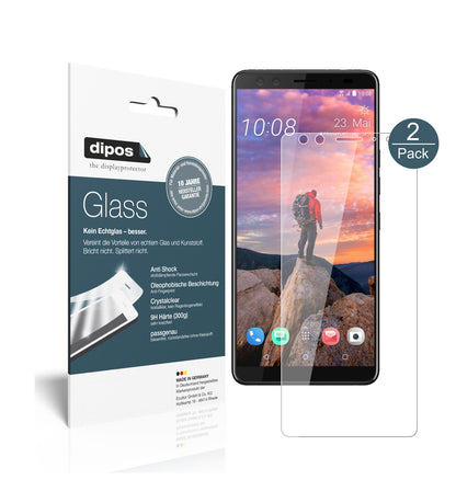 Klare Displayschutzfolie von dipos passend für HTC U12 Plus, 9H kratzfest und blasenfrei montiert
