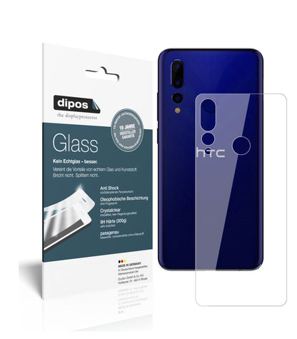 Klare Displayschutzfolie von dipos passend für HTC Wildfire X Rückseite, 9H kratzfest und blasenfrei montiert