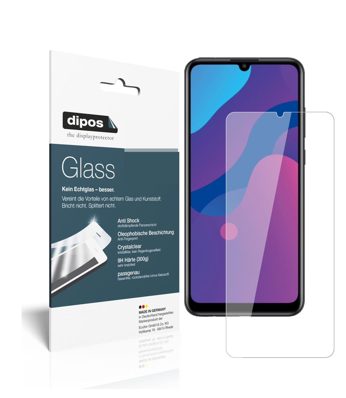 Klare Displayschutzfolie von dipos passend für Honor Play 9A, 9H kratzfest und blasenfrei montiert