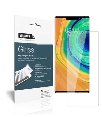Klare Displayschutzfolie von dipos passend für Huawei Mate 30 Pro, 9H kratzfest und blasenfrei montiert