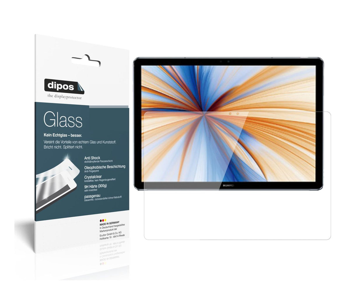 Klare Displayschutzfolie von dipos passend für Huawei MateBook E (2019), 9H kratzfest und blasenfrei montiert