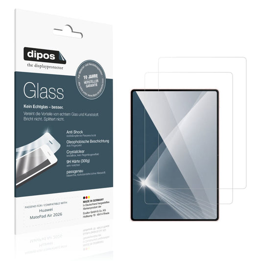 Klare Displayschutzfolie von dipos passend für Huawei MatePad Air 2026, 9H kratzfest und blasenfrei montiert