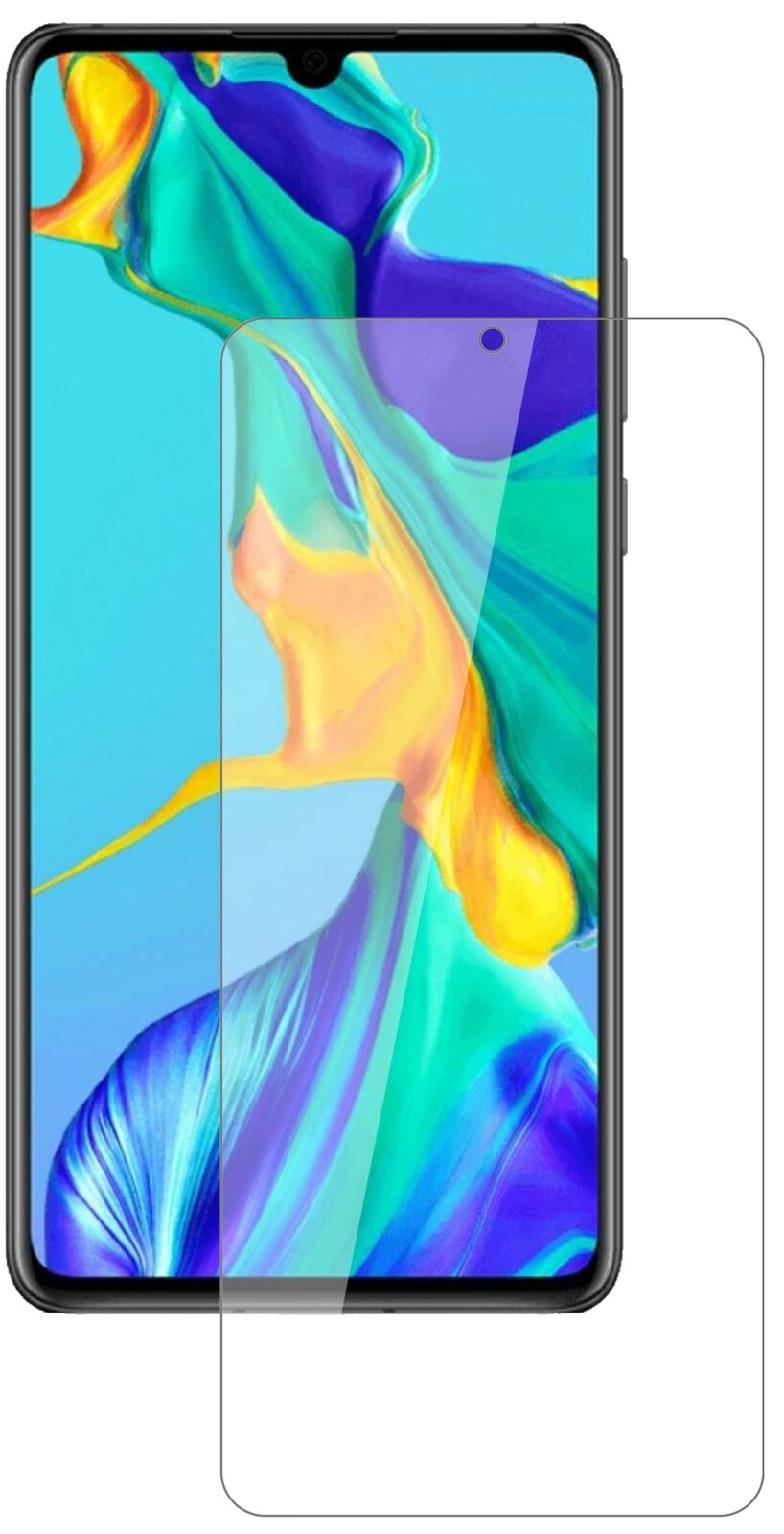 Klare Displayschutzfolie von dipos passend für Huawei P30, 9H kratzfest und blasenfrei montiert