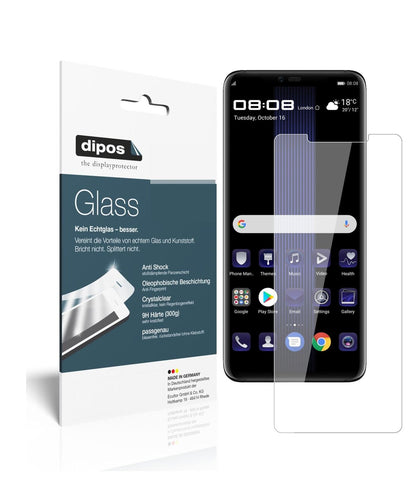 Klare Displayschutzfolie von dipos passend für Huawei Porsche Design Mate 20 RS, 9H kratzfest und blasenfrei montiert
