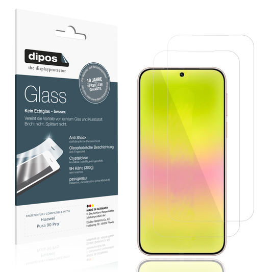 Klare Displayschutzfolie von dipos passend für Huawei Pura 90 Pro, 9H kratzfest und blasenfrei montiert