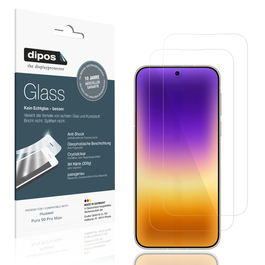 Klare Displayschutzfolie von dipos passend für Huawei Pura 90 Pro Max, 9H kratzfest und blasenfrei montiert