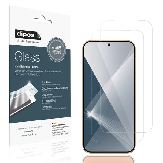 Klare Displayschutzfolie von dipos passend für Huawei Pura 90s Pro, 9H kratzfest und blasenfrei montiert