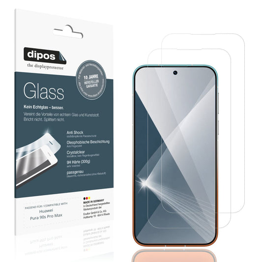 Klare Displayschutzfolie von dipos passend für Huawei Pura 90s Pro Max, 9H kratzfest und blasenfrei montiert