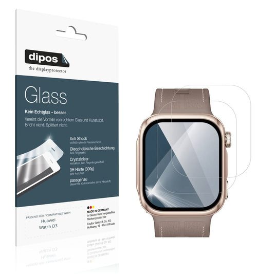 Klare Displayschutzfolie von dipos passend für Huawei Watch D3, 9H kratzfest und blasenfrei montiert