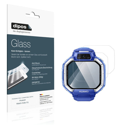 Klare Displayschutzfolie von dipos passend für Huawei Watch Kids X1, 9H kratzfest und blasenfrei montiert