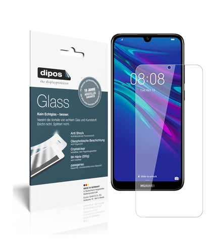 Klare Displayschutzfolie von dipos passend für Huawei Y6 (2019), 9H kratzfest und blasenfrei montiert