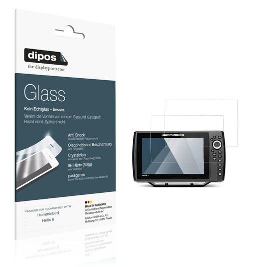 Klare Displayschutzfolie von dipos passend für Humminbird Helix 9, 9H kratzfest und blasenfrei montiert