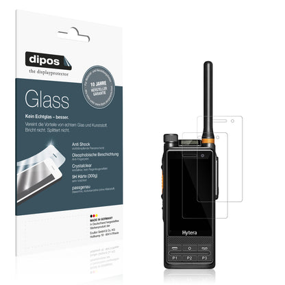Klare Displayschutzfolie von dipos passend für Hytera PDC680, 9H kratzfest und blasenfrei montiert