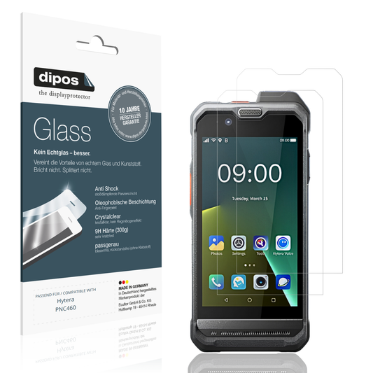 Klare Displayschutzfolie von dipos passend für Hytera PNC460, 9H kratzfest und blasenfrei montiert