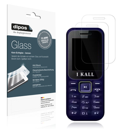 Klare Displayschutzfolie von dipos passend für I Kall K222, 9H kratzfest und blasenfrei montiert