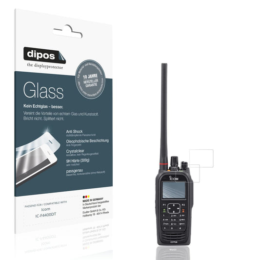 Klare Displayschutzfolie von dipos passend für Icom IC-F4400DT, 9H kratzfest und blasenfrei montiert