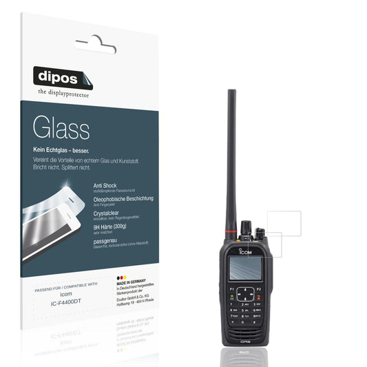 Klare Displayschutzfolie von dipos passend für Icom IC-F4400DT, 9H kratzfest und blasenfrei montiert