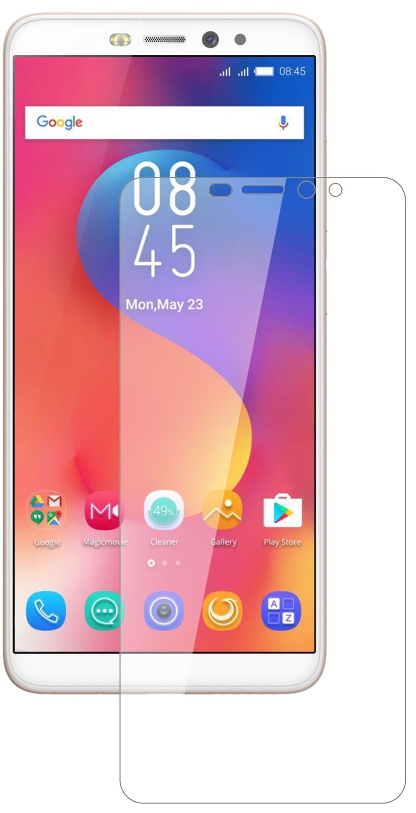 Klare Displayschutzfolie von dipos passend für Infinix Hot S3, 9H kratzfest und blasenfrei montiert