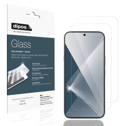 Klare Displayschutzfolie von dipos passend für Infinix Note 60, 9H kratzfest und blasenfrei montiert