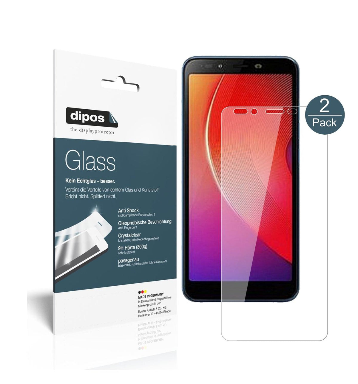 Klare Displayschutzfolie von dipos passend für Infinix Smart 2 Pro, 9H kratzfest und blasenfrei montiert