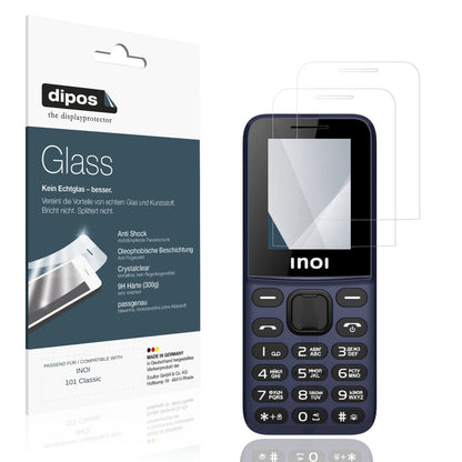 Klare Displayschutzfolie von dipos passend für INOI 101 Classic, 9H kratzfest und blasenfrei montiert