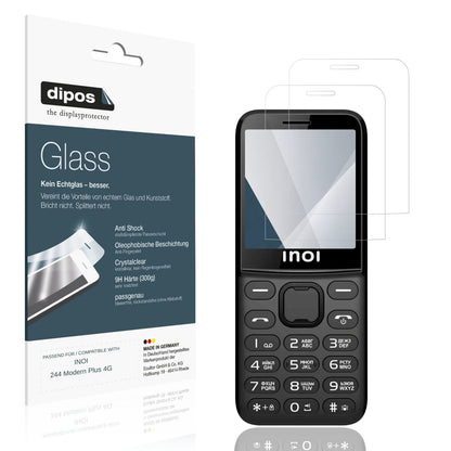 Klare Displayschutzfolie von dipos passend für INOI 244 Modern Plus 4G, 9H kratzfest und blasenfrei montiert