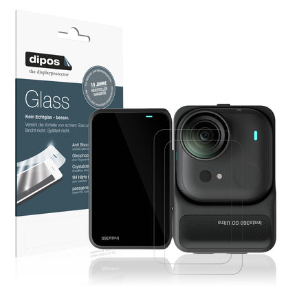 Klare Displayschutzfolie von dipos passend für Insta360 Go Ultra, 9H kratzfest und blasenfrei montiert