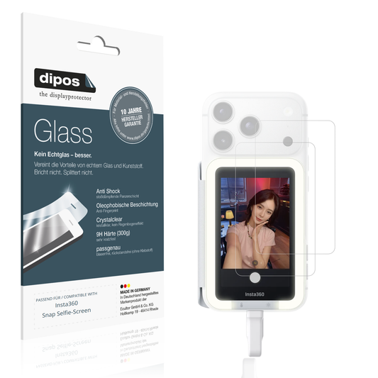 Klare Displayschutzfolie von dipos passend für Insta360 Snap Selfie-Screen, 9H kratzfest und blasenfrei montiert