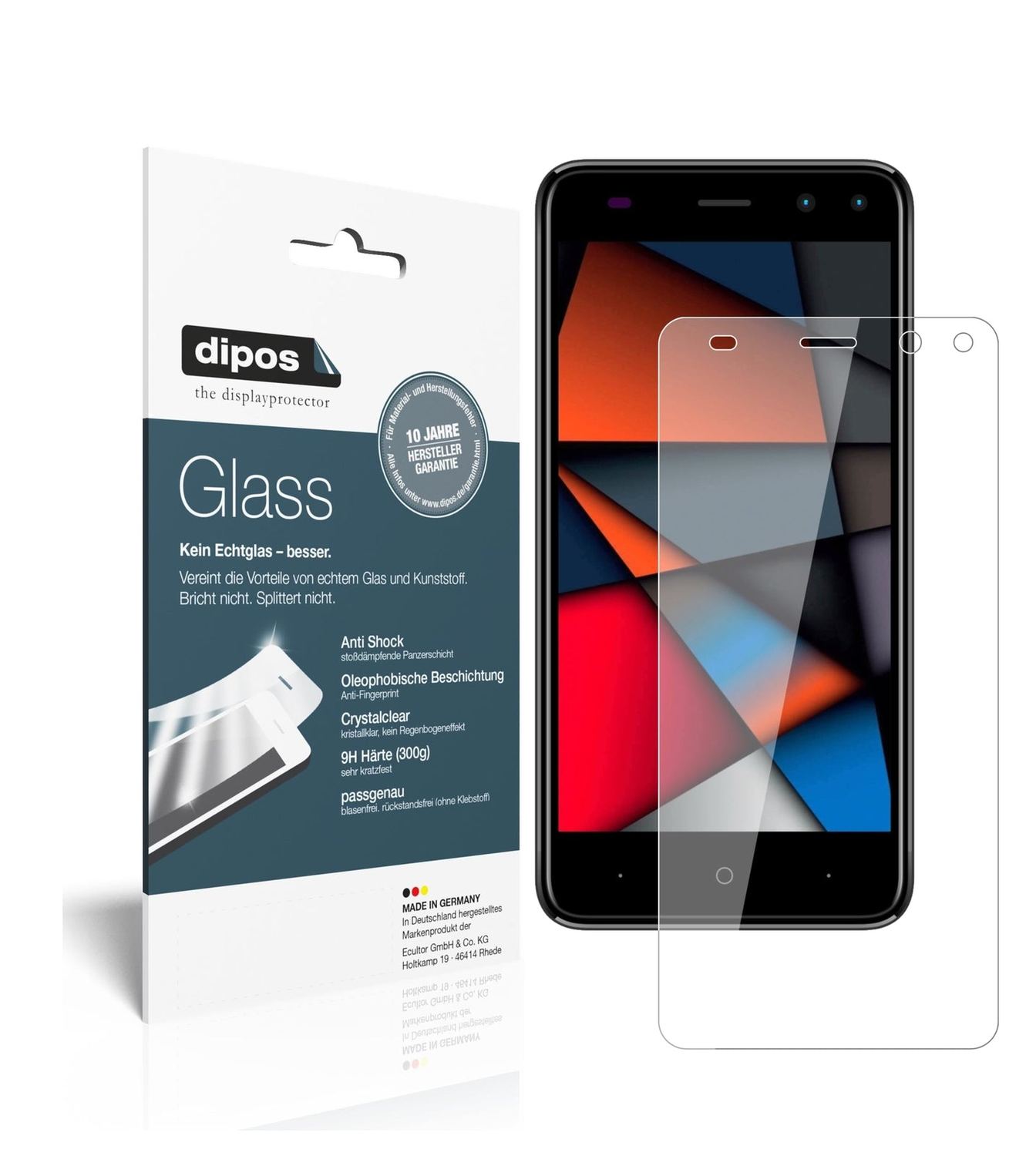 Klare Displayschutzfolie von dipos passend für Intex Indie 6, 9H kratzfest und blasenfrei montiert