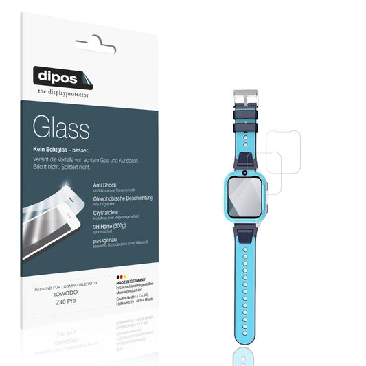 Klare Displayschutzfolie von dipos passend für IOWODO Z40 Pro, 9H kratzfest und blasenfrei montiert