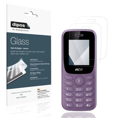 Klare Displayschutzfolie von dipos passend für Itel Ace 3 Heera, 9H kratzfest und blasenfrei montiert