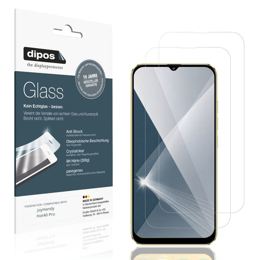 Klare Displayschutzfolie von dipos passend für JoyHandy Hot40 Pro, 9H kratzfest und blasenfrei montiert