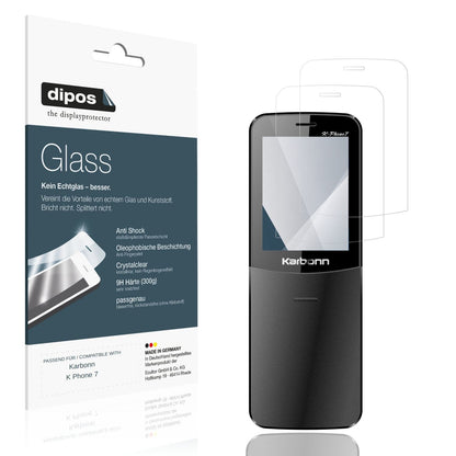 Klare Displayschutzfolie von dipos passend für Karbonn K Phone 7, 9H kratzfest und blasenfrei montiert