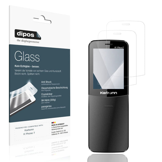 Klare Displayschutzfolie von dipos passend für Karbonn K Phone 7, 9H kratzfest und blasenfrei montiert